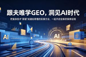 跟夫唯学GEO，洞见AI时代，把复杂技术“蒸馏”成通俗易懂的实操方法，…