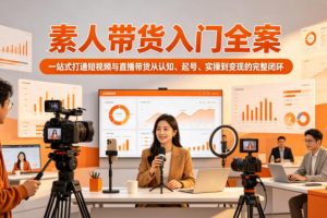 素人带货入门全案，一站式打通短视频与直播带货从认知、起号、实操到变…