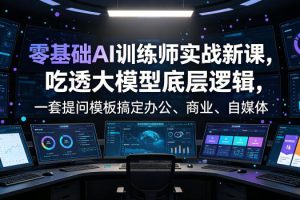 零基础AI训练师实战课，吃透大模型底层逻辑，一套提问模板搞定办公、商…