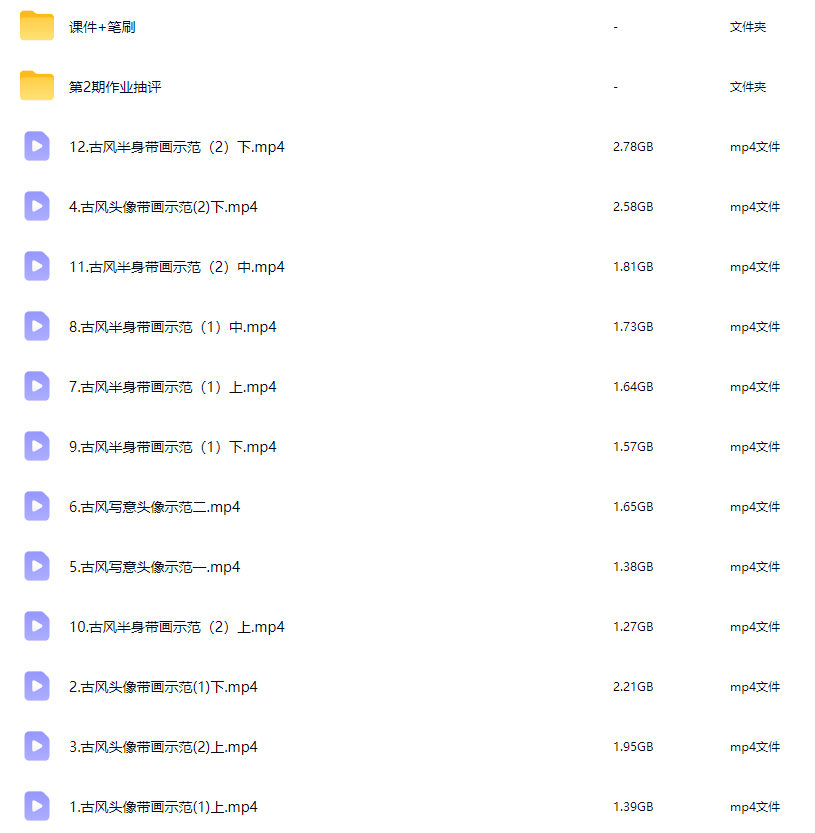 万里虚名2026古风水墨示范带画专题课第2期【画质高清有课件笔刷】