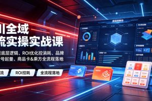 千川全域投流实操实战课｜全域流量底层逻辑、ROI优化控消耗、品牌推广…