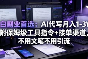小白副业首选:AI代写月入1-3W,附保姆级工具指令+接单渠道,不用文笔…