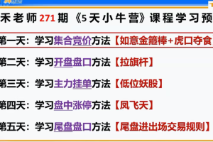雨禾小牛特训营5天公开课