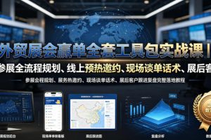 外贸展会赢单全套工具包实战课｜参展全流程规划、线上预热邀约、现场谈…