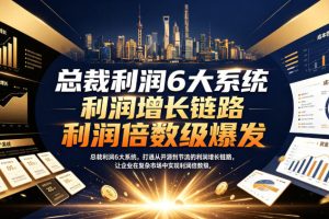总裁利润6大系统，打通从开源到节流的利润增长链路，让企业在复杂市场…