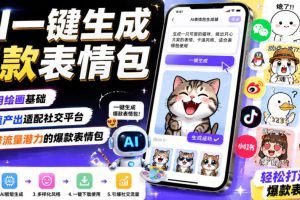 AI一键生成爆款表情包，不用绘画基础，快速产出适配社交平台，自带流量…