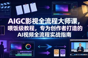 AIGC影视全流程大师课，喂饭级教程，专为创作者打造的AI视频全流程实战…