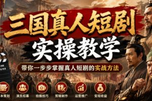 三国真人短剧实操教学,带你一步步掌握真人短剧的实战方法