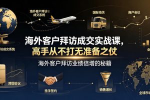 海外客户拜访成交实战课,高手从不打无准备之仗,海外客户拜访业绩倍增…
