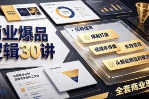 商业爆品逻辑30讲｜拆解各行各业头部品牌盈利模式，吃透爆品打造、低成…