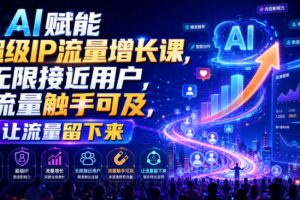 AI赋能超级IP流量增长课，无限接近用户，流量触手可及，让流量留下来 …