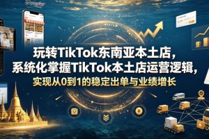 玩转TikTok东南亚本土店,系统化掌握TikTok本土店运营逻辑,实现从0到…