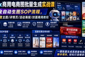 Codex商用电商图批量生成实战课|电商全自动生图SOP流程,一键批量做主…