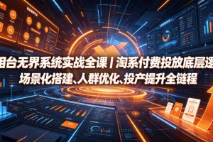 万相台无界系统实战全课｜淘系付费投放底层逻辑、场景化搭建、人群优化…