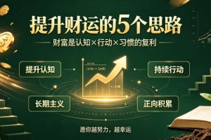 付费文章：提升财运的5个思路——财富是认知x行动x习惯的复利，愿你越…
