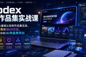 Codex AI作品集实战课,从Codex基础认知到作品集实战,从灵感搜集到Sk…