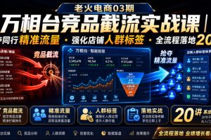 老火电商03期万相台竞品截流实战课｜抢夺同行精准流量?强化店铺人群标…