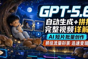 GPT-5.6自动生成＋拼接完整视频详解，AI短片批量创作，抓住流量迅速变…