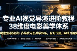 专业AI视觉导演进阶教程，38种爆款影视运镜+多维度电影美学体系，全方…
