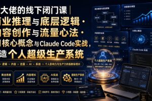 某大佬的线下闭门课｜商业推理与底层逻辑内容创作与流量心法AI核心概念…