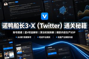 诺鸭船长3·X（Twitter）通关秘籍，涵盖账号搭建、蓝V权益解析、算法机…