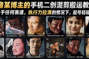 抖音某博主的手机二创混剪搬运教学,适用于任何赛道,执行力拉满的情况…