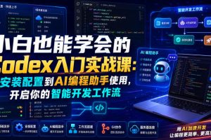 小白也能学会的Codex入门实战课：从安装配置到AI编程助手使用，开启你…
