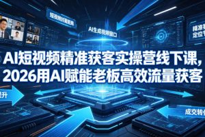 AI短视频精准获客实操营6月10-14号线下课，2026用AI赋能老板高效流量获…