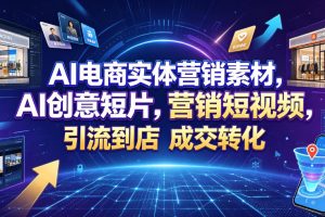 AI电商实体营销素材，AI创意短片，高效打造营销短视频，轻松引流到店，…