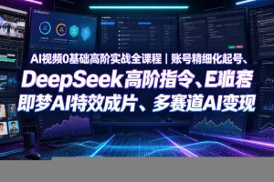 AI视频0基础高阶实战全课程|账号精细化起号、DeepSeek高阶指令、即梦…