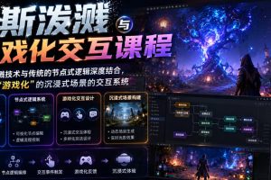 高斯泼溅与游戏化交互课程,将高斯泼溅技术与传统的节点式逻辑深度结合…