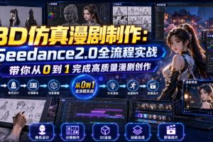 3D仿真漫剧制作：Seedance2.0全流程实战，带你从0到1完成高质量漫剧创…