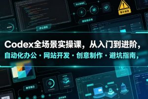 Codex全场景实操课，从入门到进阶，自动化办公?网站开发?创意制作?避坑…