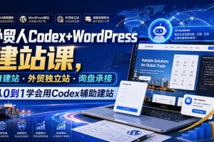 【第9747期】外贸人Codex+WordPress建站课，AI建站·外贸独立站·询盘承接