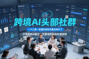 跨境AI头部社群，一个人顶一支团队的时代真正的开始了，分享跨境AI前沿…