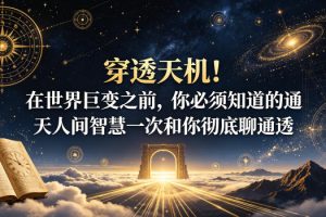 付费文章:穿透天机!在世界巨变之前,你必须知道的通天人间智慧一次和…