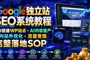Google独立站SEO系统教程，从0搭建WP站点 AI内容量产 站内站外优化 流…