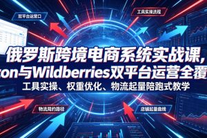 俄罗斯跨境电商系统实战课，Ozon与Wildberries双平台运营全覆盖，工具…