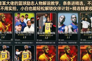 抖音某大佬的篮球励志人物解说教学，条条进精选，不用出镜不用实拍，小…