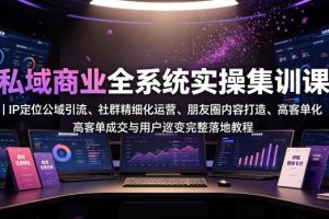 私域商业全系统实操课｜IP定位公域引流、社群精细化运营、朋友圈内容打…
