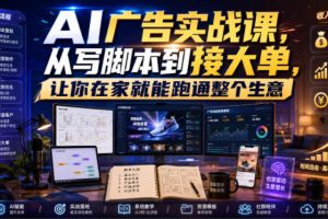 AI广告实战课,从写脚本到接大单,让你在家就能跑通整个生意【原创双语…