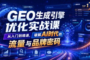 GEO生成引擎优化实战课，从入门到精通，破解AI时代的流量与品牌密码