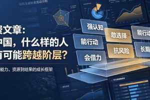 付费文章:在中国,什么样的人最有可能跨越阶层?