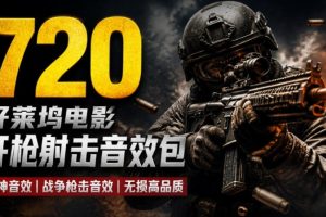 特效剪辑音效素材包来了！720+个好莱坞电影开枪射击枪声音效包，战神战…