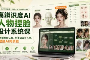 高辨识度AI人物捏脸设计系统课,从模型默认脸,到主动设计人物,摆脱A…