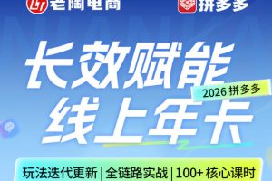 拼多多线上SVIP线上年卡,从认知到基础、从推广到活动、从活动到玩法,…