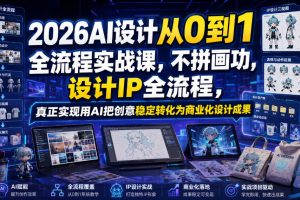 2026AI设计从0到1全流程实战课，不拼画功，设计IP全流程，真正实现用A…
