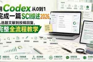 用Codex从0到1完成一篇SCI综述2026,从选题文献到投稿回复,完整全流程…