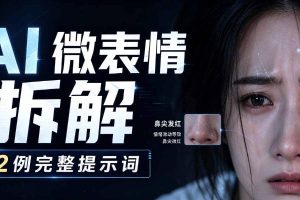 AI微表情拆解提示词合集，精准调控AI角色表情，可直接复用，0基础也能…