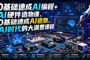 0基础速成AI编程+AI硬件造物课,0基础速成AI造物,AI时代的大满贯课程…